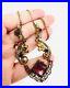 Art Deco Czech Ornate Gilt Filigree Amethyst Glass Necklace Vintage Jewelry