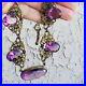 Art Deco Design By Norman Bel Geddes Brass & Amethyst Glass Necklace