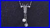Art Deco Diamond Natural Pearl Lily Pendant Necklace Platinum 5ct Of Diamond