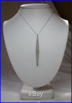 Art Deco Diamond Pendant Necklace 14K White Gold 1900 Edwardian Wedding Bridal