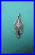Art Deco Diamond Sapphire Pendant Necklace 14K White Gold 1900 Edwardian Wedding