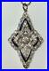 Art Deco Diamond Sapphire Platinum Pendant Lavaliere Antique Necklace
