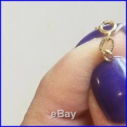 Art Deco Egyptian Revival 14k 585 Chain Blue Purple Enamel GF Egyptians Necklace