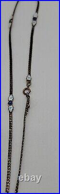 Art Deco Era Pendant Necklace Blue Cabochon & Enamel c1920/30s 25 Necklace