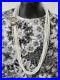 Art Deco Faceted Crystal Glass Multi Strand Vintage Sterling Silver Necklace