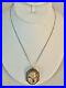 Art Deco Filigree Cameo Solid 14k Diamond Pendant/pin, Sterling Chain Necklace