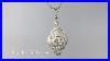 Art Deco Filigree Old Transitional Cut Diamond Pendant Necklace 14k White Yellow Gold