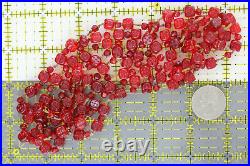 Art Deco Flapper Bead Necklace Czech Red Cherry Glass Bead Knotted 58 Cube