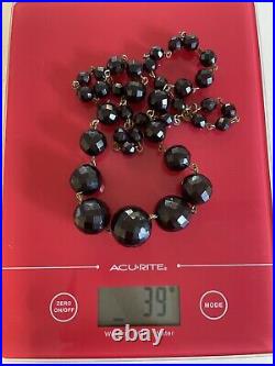 Art Deco Flapper Era Cherry Amber Bakelite Beads Necklace Vintage Antique 39g