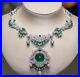 Art Deco Forest Green 71.20CT Emerald With 36.49CT White CZ Beautiful Necklace