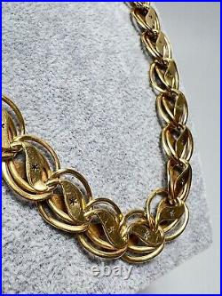 Art Deco German Kollmar&Jourdan Gold-filled Doublé Necklace Engraved Book Chain