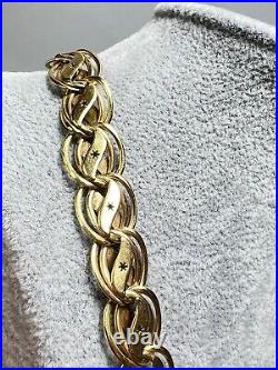 Art Deco German Kollmar&Jourdan Gold-filled Doublé Necklace Engraved Book Chain