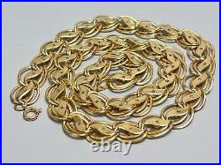 Art Deco German Kollmar&Jourdan Gold-filled Doublé Necklace Engraved Book Chain