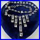 Art Deco Germany Sterling Square Crystal Riviere Necklace Open Back Bezel Paste