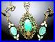 Art Deco Green Glass & Enamel Antique Necklace Earring Set