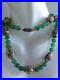 Art Deco Green Jadeite Champleve Cloisonne 830 Silver Marcasites Clasp Necklace