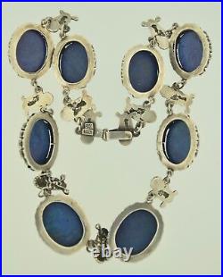 Art Deco Italian Gothic Sodalite Necklace 800 Silver