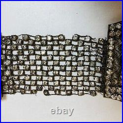 Art Deco Jewelry Rhinestone Cabochon Vintage 1920s Belt Piece Chest Necklace as