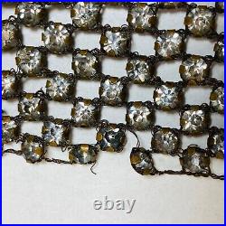 Art Deco Jewelry Rhinestone Cabochon Vintage 1920s Belt Piece Chest Necklace as