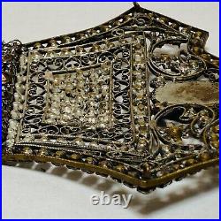 Art Deco Jewelry Rhinestone Cabochon Vintage 1920s Belt Piece Chest Necklace as