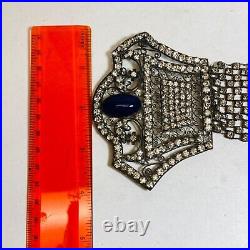 Art Deco Jewelry Rhinestone Cabochon Vintage 1920s Belt Piece Chest Necklace as