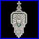 Art Deco Lab-Created Diamond Woman Fancy Wedding Gift Pendant 14k White Gold FN