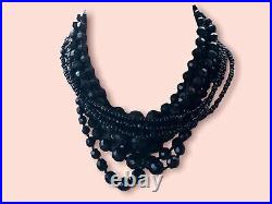 Art Deco Necklace Black Choker Collars Adjustable Jewelry Lot