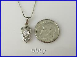 Art Deco Necklace Old Mine Diamond 14K White Gold Filigree Estate Vintage 20