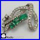 Art Deco Pearl Necklace Clasp Jewelry Emeralds Single Cut Diamonds Gold 18k