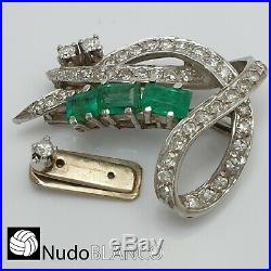 Art Deco Pearl Necklace Clasp Jewelry Emeralds Single Cut Diamonds Gold 18k