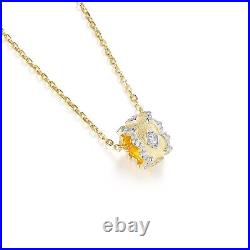 Art Deco Pendant Gold Plated Sterling Silver Necklace for Women Gift