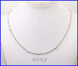 Art Deco Platinum and Pearl Paperclip Necklace, 27.4 Long