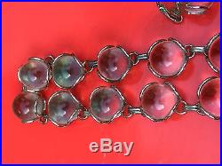 Art Deco Pools of Light Orbs Rock Quartz Sterling Necklace Undrilled + Ear Rings