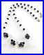 Art Deco Quartz Rock Crystal Necklace Faceted Graduated Beads w 3 Paddle Bead