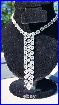 Art Deco Riviere Necklace Open Back Bezel Paste