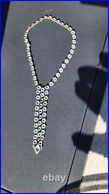 Art Deco Riviere Necklace Open Back Bezel Paste