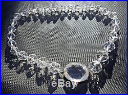 Art Deco Rock Crystal Quartz Necklace with Large Crystal Pendant Clasp