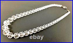 Art Deco Rock Quartz (hand cut) Necklace 1930s (52.34g)