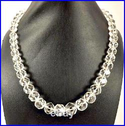 Art Deco Rock Quartz (hand cut) Necklace 1930s (52.34g)