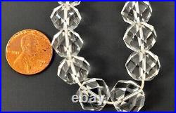 Art Deco Rock Quartz (hand cut) Necklace 1930s (52.34g)