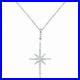 Art Deco Starburst Diamond Pendant Necklace 18 Long 0.19cts 14kt White Gold