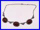 Art Deco Sterling Silver Antique Marcasite & Carnelian Necklace c. 1930s