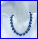 Art Deco Sterling Silver Blue Crystal Open-Back Necklace 15