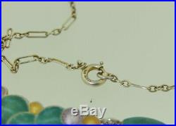 Art Deco Sterling Silver Enamel Bubble Necklace by Eisenberg