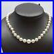 Art Deco Sterling Silver Graduated Akoya Pearl Cream Hues Strand Necklace 16 In