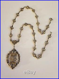 Art Deco Sterling Silver Marcasite Lavaliere Necklace 20 Grams