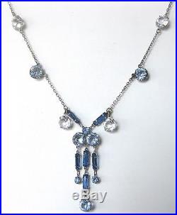 Art-Deco Sterling Silver & Paste Necklace