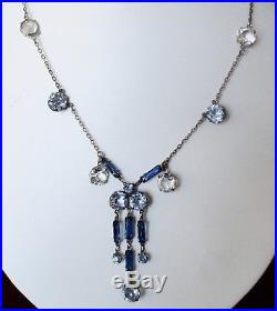 Art-Deco Sterling Silver & Paste Necklace