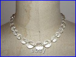 Art Deco Sterling Silver, Pure Rock Crystal Quartz Bead Necklace