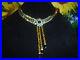 Art Deco Style LaVintage Necklace Faceted Glass Crystals Brass-tone Magnificent